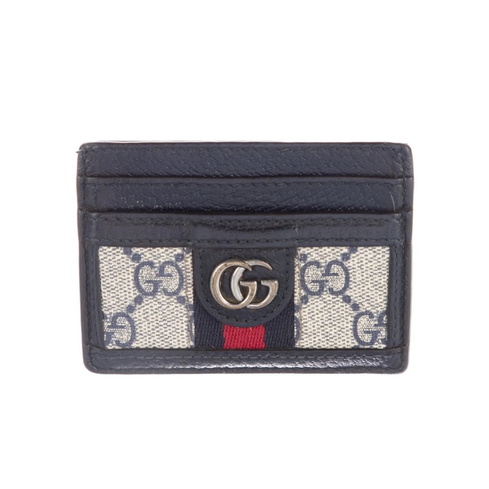 BRAND NEW! Gucci Ophedia Navy and Cream Card Holder! AUTHENTIC! BEAUTIFUL!